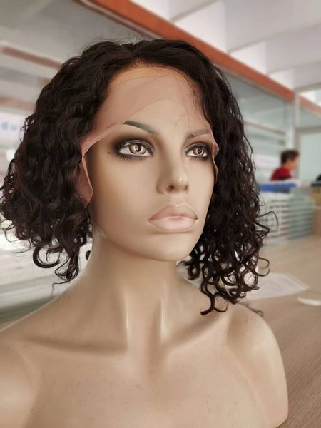 short curly bob wig side part water wave lace frontal cuticle aligned human hair front wigs for black women 130%density, Black;brown
short curly bob wig side part water wave lace frontal cuticle aligned human hair front wigs for black women 130%density, Black;brown