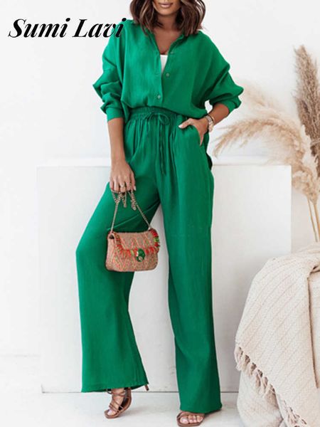 women's two piece pants 2022 new spring casual tracksuit women shirt trouser suits loose solid and high waist wide leg lace up pants t, White
women's two piece pants 2022 new spring casual tracksuit women shirt trouser suits loose solid and high waist wide leg lace up pants t, White