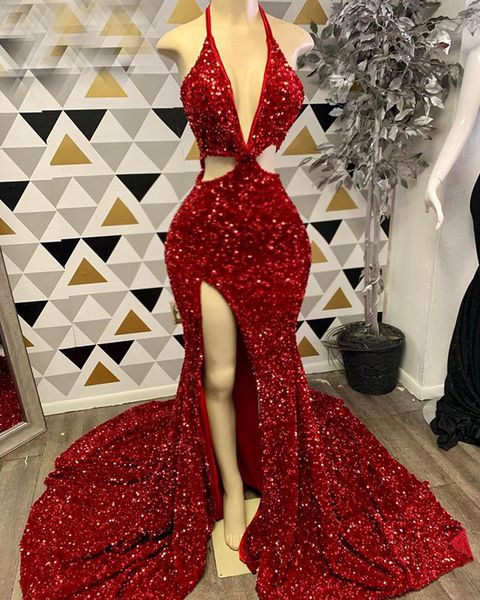 long prom dresses 2022 mermaid high slit halter sparkly red sequin african black girls prom gala party gowns robe de soiree vestidos
long prom dresses 2022 mermaid high slit halter sparkly red sequin african black girls prom gala party gowns robe de soiree vestidos