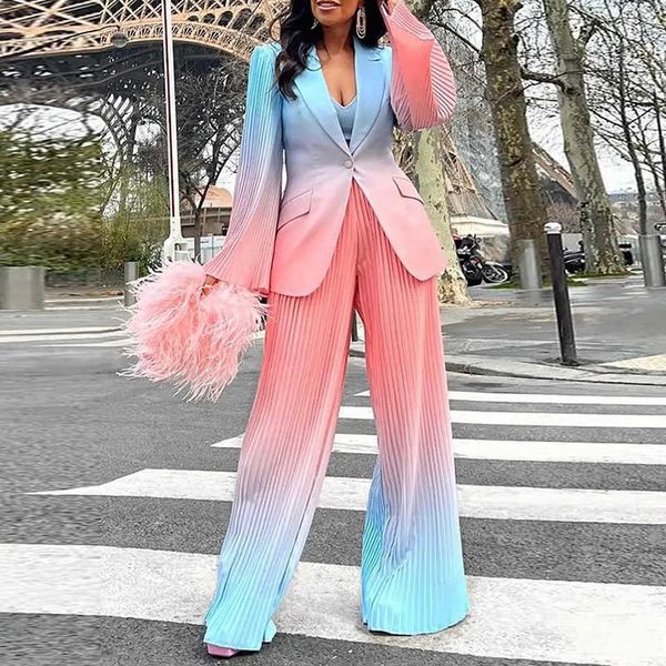 women's two piece pants elegant women two piece pant sets turn-down collar pleats long sleeves gradient slim cardigans trousers sets ou, White
women's two piece pants elegant women two piece pant sets turn-down collar pleats long sleeves gradient slim cardigans trousers sets ou, White