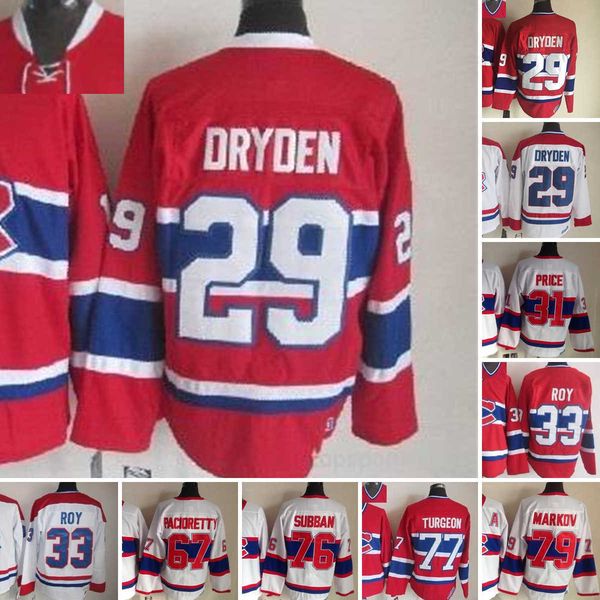 1909-1999 movie retro ccm hockey jersey embroidery 29 ken dryden 33 patrick roy 31 carey price 67 max pacioretty 76 pk subban 77 pierre turg, Black;red
1909-1999 movie retro ccm hockey jersey embroidery 29 ken dryden 33 patrick roy 31 carey price 67 max pacioretty 76 pk subban 77 pierre turg, Black;red