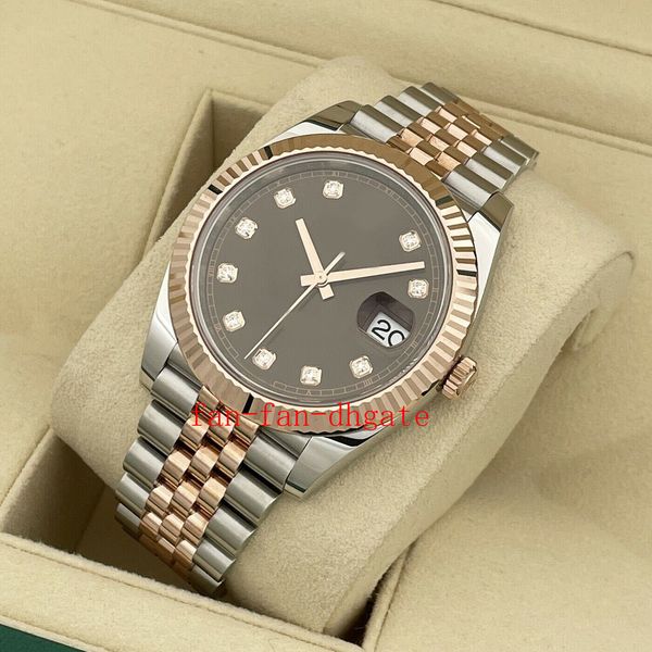 with box papers high-quality watch new version 41mm chocolate diamond 126331 everose gold complete mechanical automatic men's watch, Slivery;brown
with box papers high-quality watch new version 41mm chocolate diamond 126331 everose gold complete mechanical automatic men's watch, Slivery;brown
