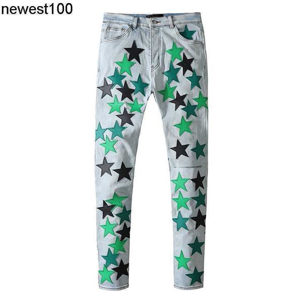 men's jeans amirs designer collage leisure trend pierced jeans men's old slim leggings, Blue
men's jeans amirs designer collage leisure trend pierced jeans men's old slim leggings, Blue