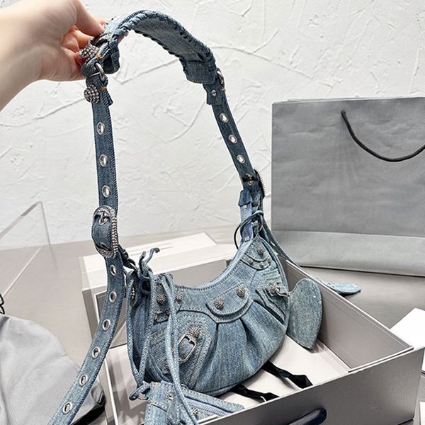 motorcycle handbag denim blue crossbody bags armpit shoulder bag with rhinestone adjustable strap zipper closure removable zipped pouch hear
motorcycle handbag denim blue crossbody bags armpit shoulder bag with rhinestone adjustable strap zipper closure removable zipped pouch hear