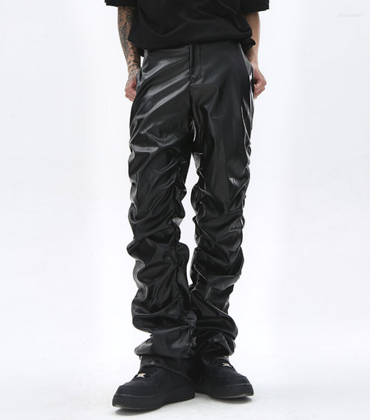 mens pants hip hop mens pleated pu leather harajuku retro streetwear loose ruched casual trousers straight solid color black pan
mens pants hip hop mens pleated pu leather harajuku retro streetwear loose ruched casual trousers straight solid color black pan