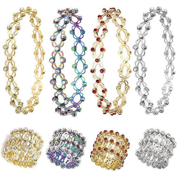 2 in 1 magic retractable ring bracelet stretchable twist folding ring crystal rhinestone rings bracelets for women jewelry gift, Silver
2 in 1 magic retractable ring bracelet stretchable twist folding ring crystal rhinestone rings bracelets for women jewelry gift, Silver