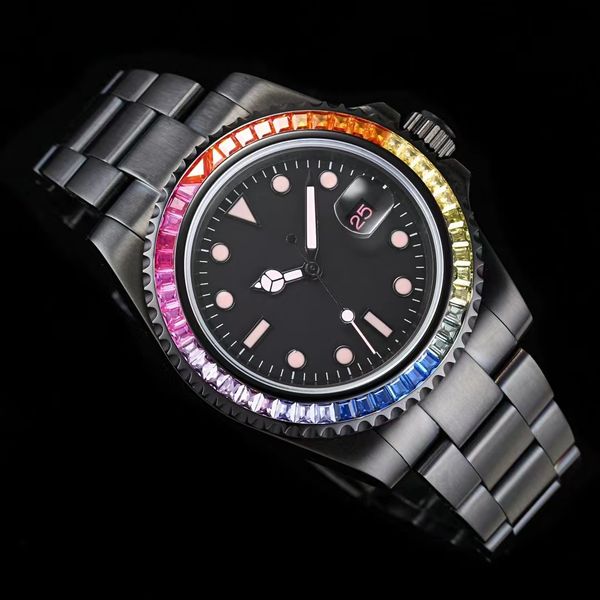 black men's mechanical watch dial color diamond 41mm automatic chain up 2824 movement with luminous sapphire mirror leisure luxury watc, Slivery;brown
black men's mechanical watch dial color diamond 41mm automatic chain up 2824 movement with luminous sapphire mirror leisure luxury watc, Slivery;brown