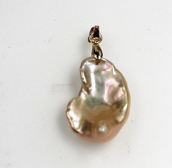 handmade studio 16-22 mm south sea natural petal pink baroque pearl pendant necklace 18kgp, Silver
handmade studio 16-22 mm south sea natural petal pink baroque pearl pendant necklace 18kgp, Silver