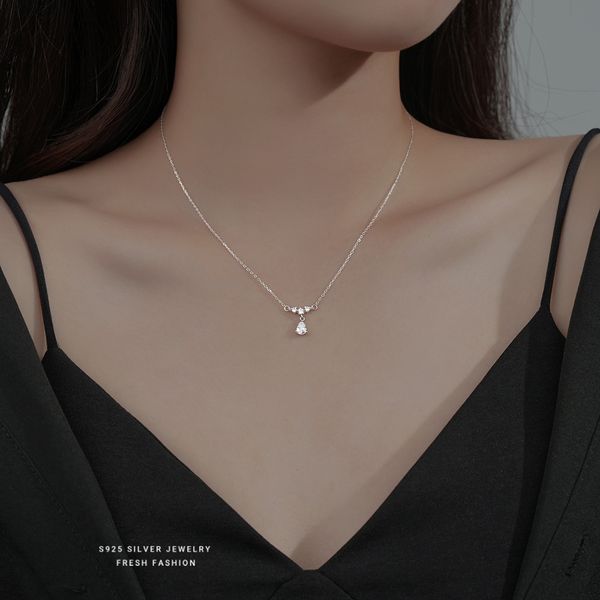 pendant necklaces 925 sterling sier exquisite zircon drop necklace clavicle chain for women simple temperament wedding party jewelry smt3b, Silver
pendant necklaces 925 sterling sier exquisite zircon drop necklace clavicle chain for women simple temperament wedding party jewelry smt3b, Silver