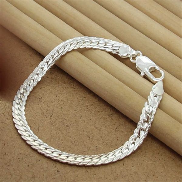 beaded strands 925 sterling silver bracelet 20cm 5mm flat snake chain bracelet for men women party charm jewelry gift l221012, Black
beaded strands 925 sterling silver bracelet 20cm 5mm flat snake chain bracelet for men women party charm jewelry gift l221012, Black