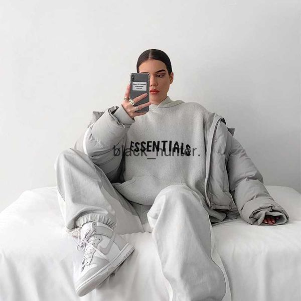men's sweaters essential designer double thread t-shirt loose hooded tide brand sweater coat men women sweater, White;black
men's sweaters essential designer double thread t-shirt loose hooded tide brand sweater coat men women sweater, White;black