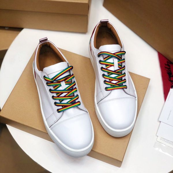 Wholesale designer genuine leather low short boots rainbow back fashion rainbow lace brand casual shoes, White
Wholesale designer genuine leather low short boots rainbow back fashion rainbow lace brand casual shoes, White