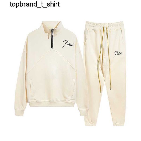 men's tracksuits designer street fashion brand rhude semi zipper collar loose sweater sports suit, Gray
men's tracksuits designer street fashion brand rhude semi zipper collar loose sweater sports suit, Gray