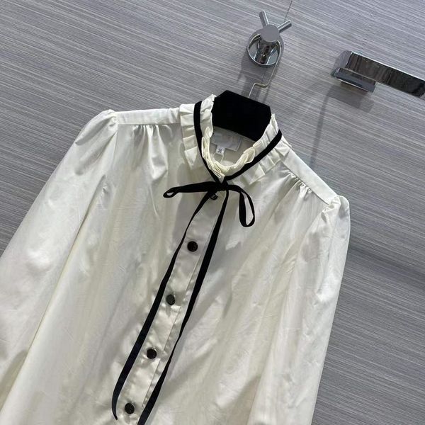 women's blouses & shirts designer milan runway new autumn long sleeve stand collar brand same style gd1e, White
women's blouses & shirts designer milan runway new autumn long sleeve stand collar brand same style gd1e, White