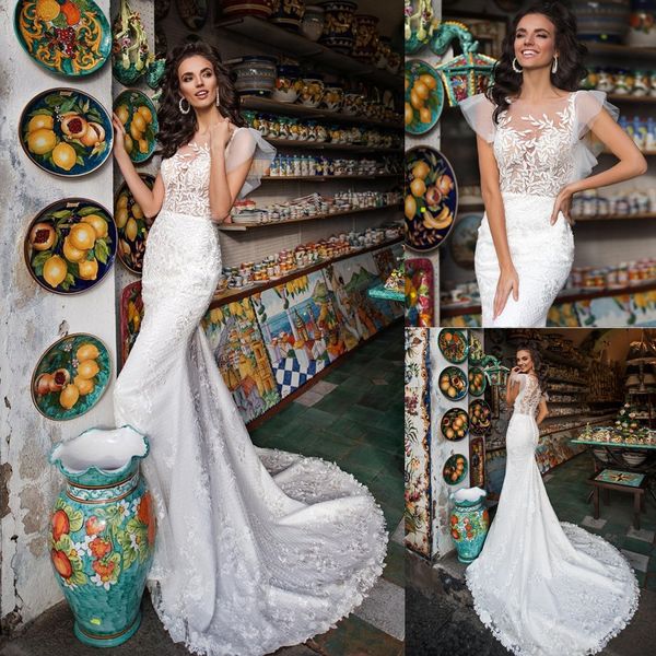 fashion beaded mermaid wedding dresses sheer bateau neckline bridal gowns lace sweep train plus size vestido de novia, White
fashion beaded mermaid wedding dresses sheer bateau neckline bridal gowns lace sweep train plus size vestido de novia, White