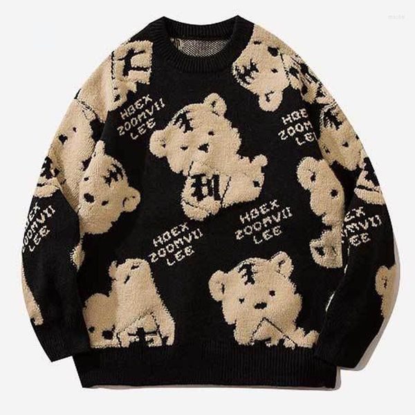men's sweaters tiger pattern sweater men women hip hop streetwear cartoon knitted jumper spring autumn harajuku oversized loose pullove, White;black
men's sweaters tiger pattern sweater men women hip hop streetwear cartoon knitted jumper spring autumn harajuku oversized loose pullove, White;black