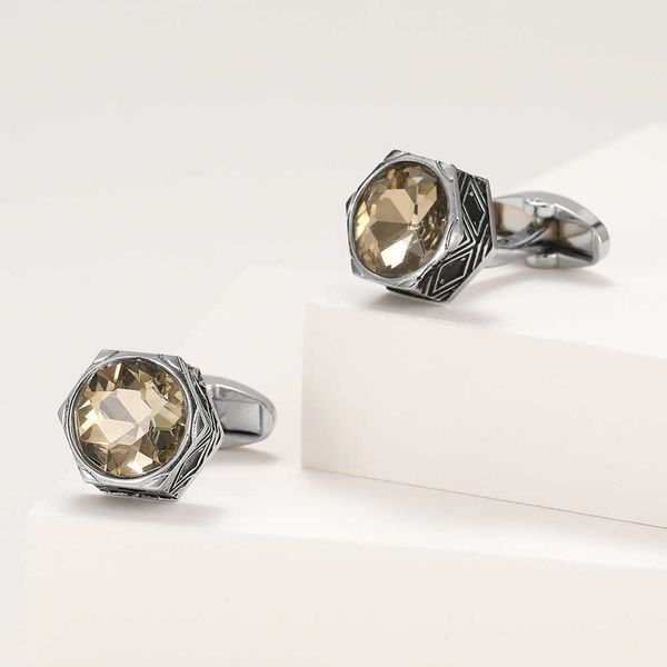 cufflinks for men luxury brown crystal hexagon formal dress shirt cuff links button wedding gifts, Silver
cufflinks for men luxury brown crystal hexagon formal dress shirt cuff links button wedding gifts, Silver