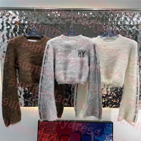 autumn short sweater thick warm knitted pulloves letter print mohair sweatshirts women designer sweaters, White;black
autumn short sweater thick warm knitted pulloves letter print mohair sweatshirts women designer sweaters, White;black