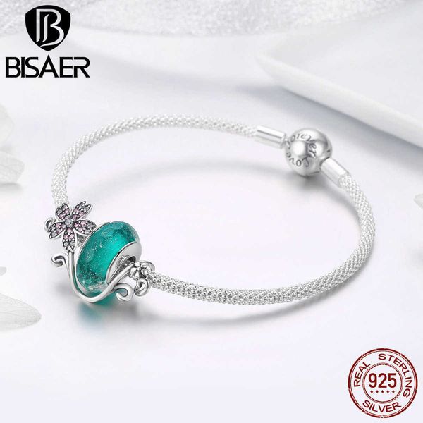 beaded strands bisaer 925 sterling silver classic chain bracelets simple green european glass beads cherry flower for women fine jewelry ecb, Black
beaded strands bisaer 925 sterling silver classic chain bracelets simple green european glass beads cherry flower for women fine jewelry ecb, Black