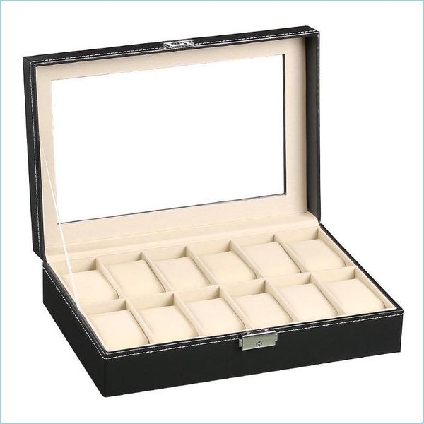 watch boxes cases 6/12 slots wrist watch box holder storage case organizer black pu leather display regalos para hombre 30x20x8cm 22 dhe0b, Black;blue
watch boxes cases 6/12 slots wrist watch box holder storage case organizer black pu leather display regalos para hombre 30x20x8cm 22 dhe0b, Black;blue
