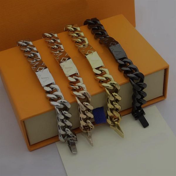 europe america fashion style men lady women titanium steel thick chain bracelet with engraved v initials flower square pendant m623101, Black
europe america fashion style men lady women titanium steel thick chain bracelet with engraved v initials flower square pendant m623101, Black