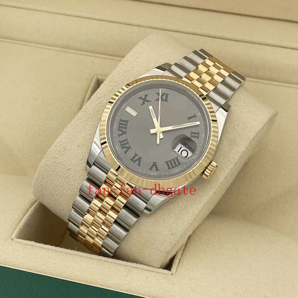with box papers high-quality watch new version 41mm black index fluted bezel 126334 complete mechanical automatic men's watch, Slivery;brown
with box papers high-quality watch new version 41mm black index fluted bezel 126334 complete mechanical automatic men's watch, Slivery;brown