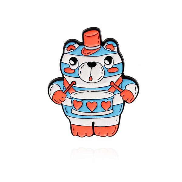 cartoon lovely animal band brooches for women little raccoon playing trumpet enamel badges alloy pin cartoon bear plays the drum jewelry, Gray
cartoon lovely animal band brooches for women little raccoon playing trumpet enamel badges alloy pin cartoon bear plays the drum jewelry, Gray