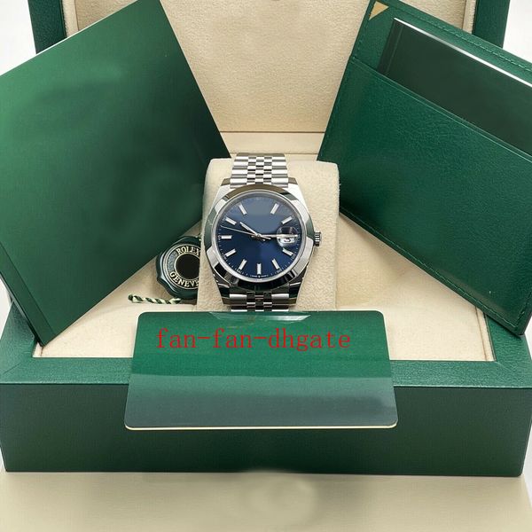 with box papers high-quality watch new version 41mm smooth bezel blue roman jubilee 126300 mechanical automatic men's watch, Slivery;brown
with box papers high-quality watch new version 41mm smooth bezel blue roman jubilee 126300 mechanical automatic men's watch, Slivery;brown