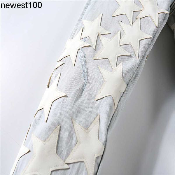 designer jeans amirs fashion brand covered stars skin stickers five pointed stars skin stitching holes washing water old jeans, Blue
designer jeans amirs fashion brand covered stars skin stickers five pointed stars skin stitching holes washing water old jeans, Blue