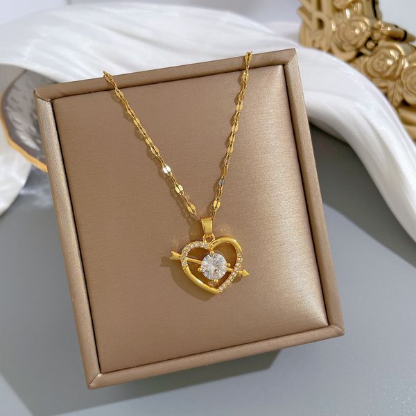 stainless steel heart shape pendant necklace 18k real gold plated classic jewelry, Silver
stainless steel heart shape pendant necklace 18k real gold plated classic jewelry, Silver