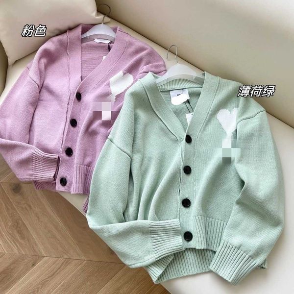 women's sweaters amis designer men women macaron wool knitting cardigan big love letter embroidery lovers fashion v-neck sweater, White;black
women's sweaters amis designer men women macaron wool knitting cardigan big love letter embroidery lovers fashion v-neck sweater, White;black