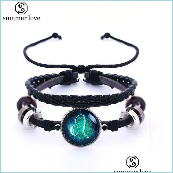 beaded strands new fashion 12 constellations braided leather bracelet zodiac sign with hoop punk bangle bracelets for men boys jewel dhckw, Black
beaded strands new fashion 12 constellations braided leather bracelet zodiac sign with hoop punk bangle bracelets for men boys jewel dhckw, Black