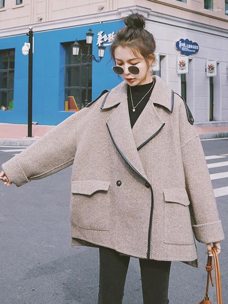 women's jackets solid coats for women lapel long sleeve patchwork pocket casual temperament coat female autumn clothing fashion, Black;brown
women's jackets solid coats for women lapel long sleeve patchwork pocket casual temperament coat female autumn clothing fashion, Black;brown