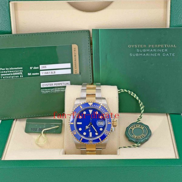 with box papers high-quality watch new version 40mm 18k ceramic blue dial 116613lb mechanical automatic men's watch, Slivery;brown
with box papers high-quality watch new version 40mm 18k ceramic blue dial 116613lb mechanical automatic men's watch, Slivery;brown