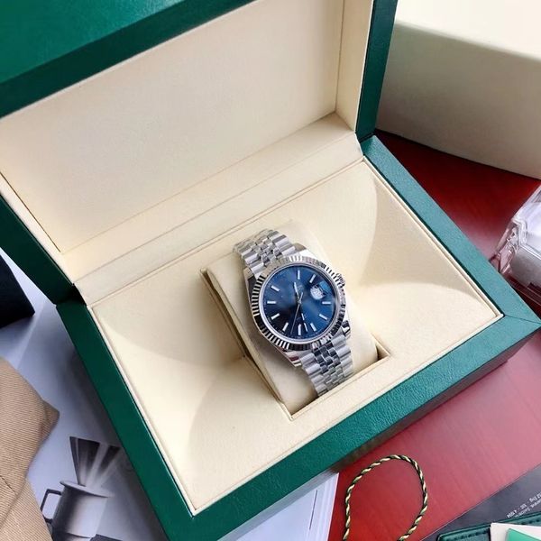 with original box mens automatic mechanical movement watches 41mm full stainless steel luminous waterproof blue watch style classic wristwat, Slivery;brown
with original box mens automatic mechanical movement watches 41mm full stainless steel luminous waterproof blue watch style classic wristwat, Slivery;brown