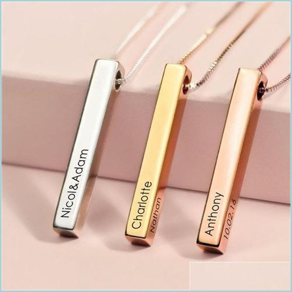 pendant necklaces 3d bar personalized engraving custom jewelry stainless steel name necklaces pendants women/men msee pics day gift dh4om, Silver
pendant necklaces 3d bar personalized engraving custom jewelry stainless steel name necklaces pendants women/men msee pics day gift dh4om, Silver