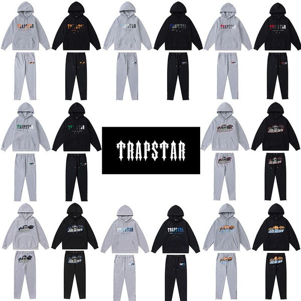 men's tracksuits trapstar designer tracksuit women's embroidered letter hooded sweater with zipper closure pants sports set couple, Gray
men's tracksuits trapstar designer tracksuit women's embroidered letter hooded sweater with zipper closure pants sports set couple, Gray