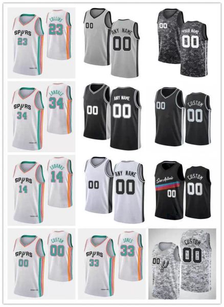 college wears75th custom men women jersey youth 23 zach collins 14 drew eubanks 33 tre jones 34 jock landale san antonio''spurs�, Black
college wears75th custom men women jersey youth 23 zach collins 14 drew eubanks 33 tre jones 34 jock landale san antonio''spurs�, Black