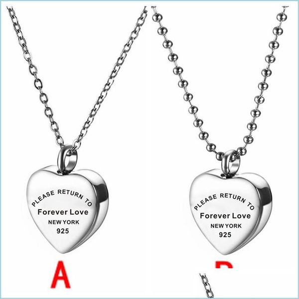 pendant necklaces heart memory necklace for women please return to forever love stainless steel ashes urn jewelry drop delivery 2022 dh258, Silver
pendant necklaces heart memory necklace for women please return to forever love stainless steel ashes urn jewelry drop delivery 2022 dh258, Silver