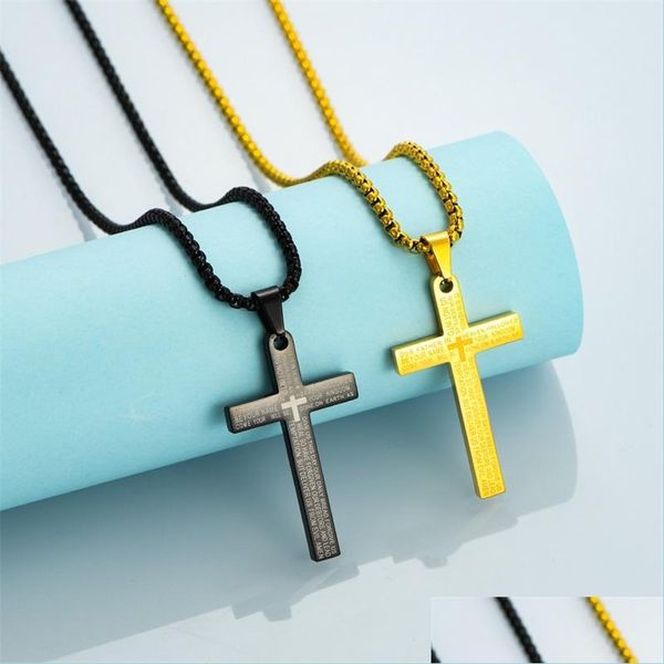 pendant necklaces stainless steel cross pendant necklace fashion men women gold sier color bible scriptures christian prayer jewelry dhfa4, Silver
pendant necklaces stainless steel cross pendant necklace fashion men women gold sier color bible scriptures christian prayer jewelry dhfa4, Silver