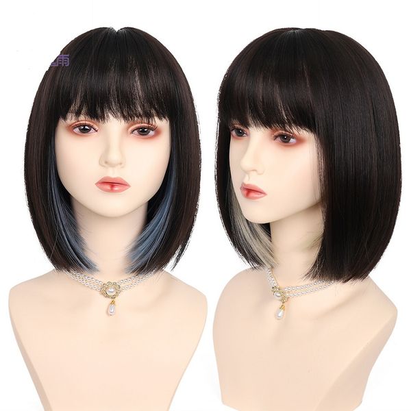 short hair lisa same style ear dye wigs stylish air bangs poepoe short hair with inside buckles, Black
short hair lisa same style ear dye wigs stylish air bangs poepoe short hair with inside buckles, Black