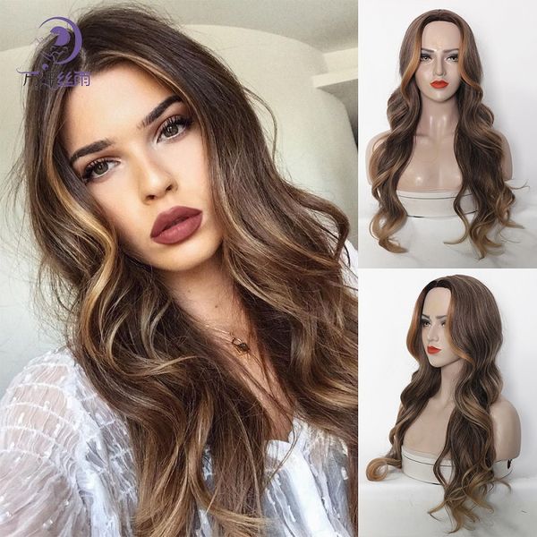 europe and united states new section of the left right oblique wig dyed long curly hair chemical fiber wig whole head cover, Black
europe and united states new section of the left right oblique wig dyed long curly hair chemical fiber wig whole head cover, Black