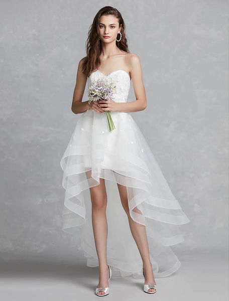a-line wedding dresses lace bride gowns sweetheart asymmetrical lace tulle with flowers boho beach 2023 high low robe de mariee, White
a-line wedding dresses lace bride gowns sweetheart asymmetrical lace tulle with flowers boho beach 2023 high low robe de mariee, White