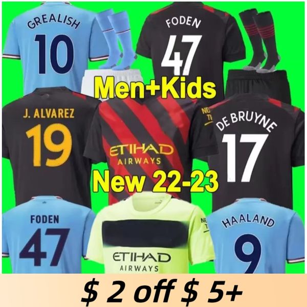 21 22 23 haaland soccer jerseys grealish sterling mans cities mahrez fans player version de bruyne foden 2022 2023 football shirt kids kit, Black;yellow
21 22 23 haaland soccer jerseys grealish sterling mans cities mahrez fans player version de bruyne foden 2022 2023 football shirt kids kit, Black;yellow