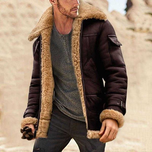 men's leather faux jackets winter coat men faux-fur lapel collar long sleeve padded jacket vintage windproof warm #40, Black
men's leather faux jackets winter coat men faux-fur lapel collar long sleeve padded jacket vintage windproof warm #40, Black