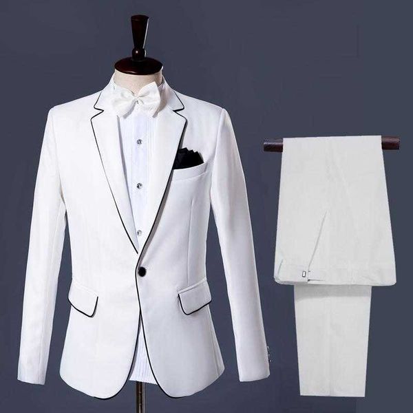 men's suits blazers european station polyester casual suit dress stage slim costume host singer annual two-piece, White;black
men's suits blazers european station polyester casual suit dress stage slim costume host singer annual two-piece, White;black