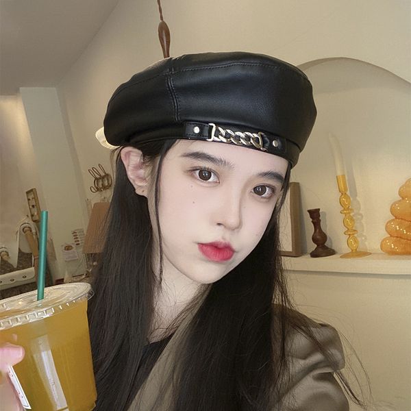 korean pu leather black beret female fashion ins net red spring and autumn style small fragrance retro winter painter hat cool, Blue;gray
korean pu leather black beret female fashion ins net red spring and autumn style small fragrance retro winter painter hat cool, Blue;gray