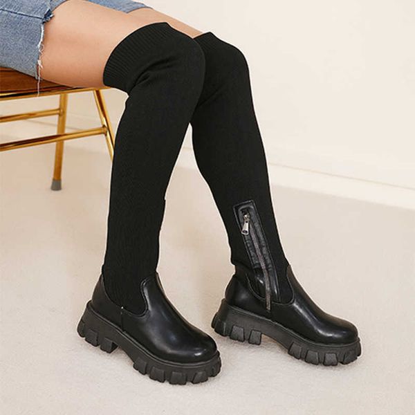boots women's over the knee knitted autumn fashion female platform boot splicing ladies sock shoes long boots 221016, Black
boots women's over the knee knitted autumn fashion female platform boot splicing ladies sock shoes long boots 221016, Black