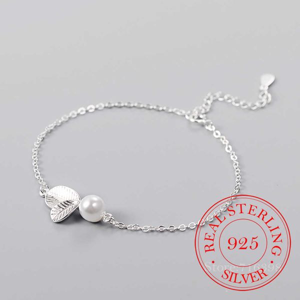 beaded strands 925 sterling silver leaf charm bracelets bangle for women birthday gift femme jewelry pearl bracelet l221012, Black
beaded strands 925 sterling silver leaf charm bracelets bangle for women birthday gift femme jewelry pearl bracelet l221012, Black