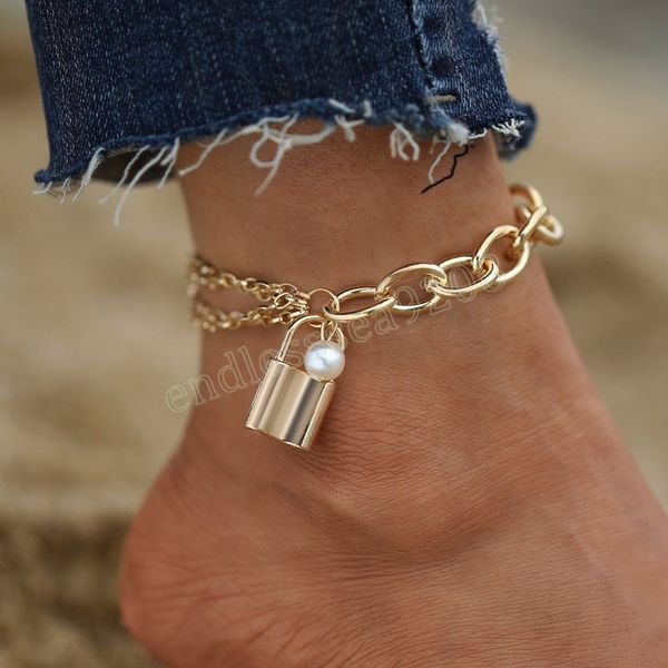 hiphop gold color lock anklets for women punk vintage pearl ankle bracelet summer beach female fashion jewelry gifts, Red;blue
hiphop gold color lock anklets for women punk vintage pearl ankle bracelet summer beach female fashion jewelry gifts, Red;blue